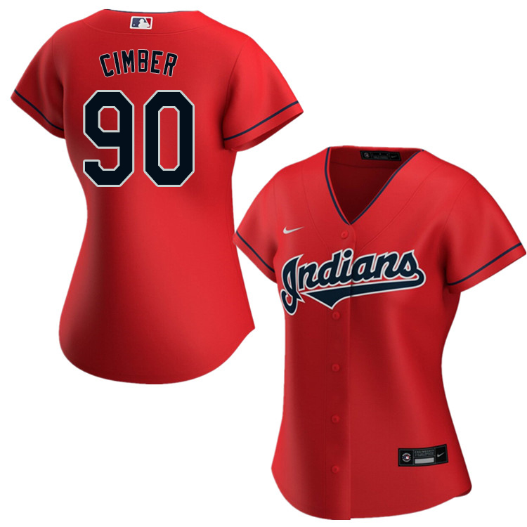 Nike Women #90 Adam Cimber Cleveland Indians Baseball Jerseys Sale-Red